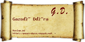 Gazsó Dóra névjegykártya